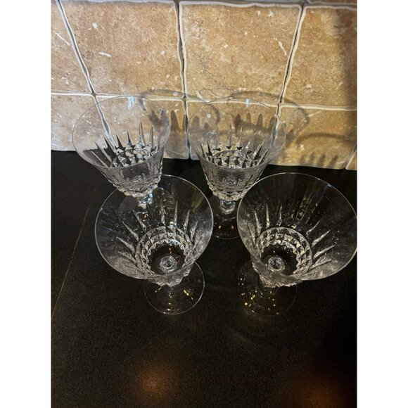 Cristal d'Arques Taille Set Of 4 Vtg Crystal Wine Glasses - Picture 2 of 5